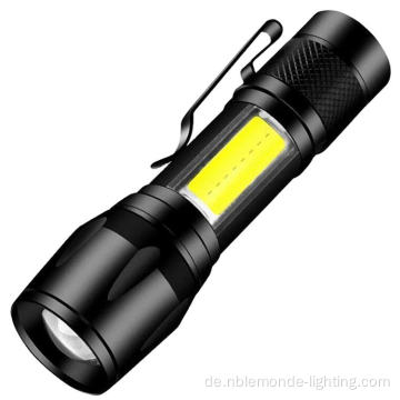 Tragbare wiederaufladbare Superhelle Mini -LED -COB -Torch